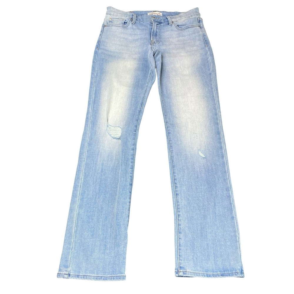Lucky Brand Sweet Mid Rise Straight Jeans Womens 8/29 R Light Wash Distressed
